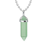 Hexagonal Crystal Pendant Necklace Reiki Multicolor