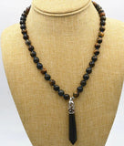 Hexagonal Tiger Eye Pendant Necklace