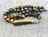 Hexagonal Tiger Eye Pendant Necklace