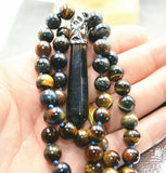 Hexagonal Tiger Eye Pendant Necklace