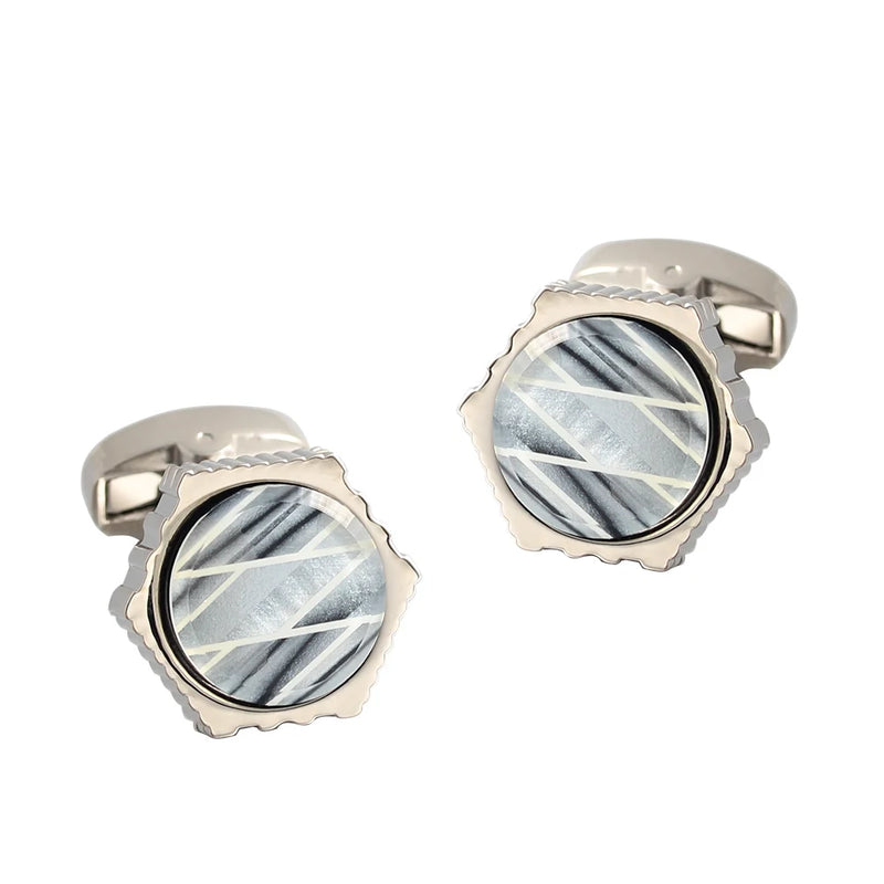 Hexagonal Mottled Shells Cufflinks