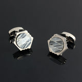 Hexagonal Mottled Shells Cufflinks