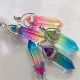 Glass Prism Pendants for Necklace Jewelry Making