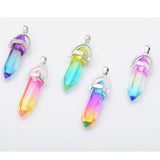 Glass Prism Pendants for Necklace Jewelry Making