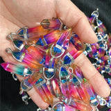 Glass Prism Pendants for Necklace Jewelry Making