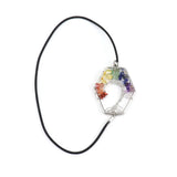 Silver Tree Of Life Stretch Bookmark with Colorful Gravel Stone
