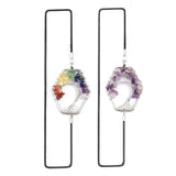 Silver Tree Of Life Stretch Bookmark with Colorful Gravel Stone