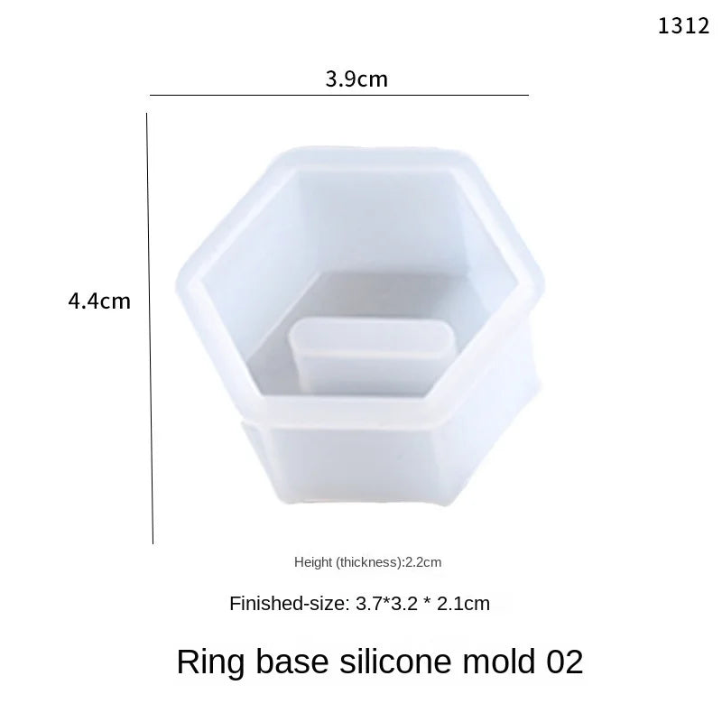 Hexagonal Epoxy Resin Silicone Mold for Ring Holder and Jewelry Ornaments