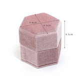 Pink Velvet Jewelry Box Earrings Pendant Ring Box Portable Small Jewellery Case