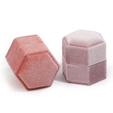 Pink Velvet Jewelry Box Earrings Pendant Ring Box Portable Small Jewellery Case
