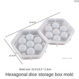Hexagonal Silicone Mold with Epoxy Resin Cover for Dice Jewelry DIY