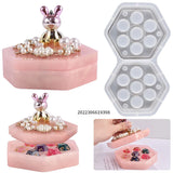 Hexagonal Silicone Mold with Epoxy Resin Cover for Dice Jewelry DIY