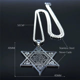 Hexagram Jerusalem Silver Necklace David Pendant Jewish Jewelry
