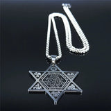 Hexagram Jerusalem Silver Necklace David Pendant Jewish Jewelry