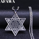 Hexagram Jerusalem Silver Necklace David Pendant Jewish Jewelry