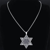 Hexagram Jerusalem Silver Necklace David Pendant Jewish Jewelry