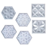Hexagram Star Sliced Coaster Resin Mold Classical Style Small Cup Mat Mould