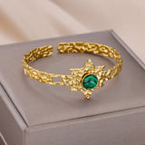 Vintage Turquoise Stainless Steel Cuff Bracelet