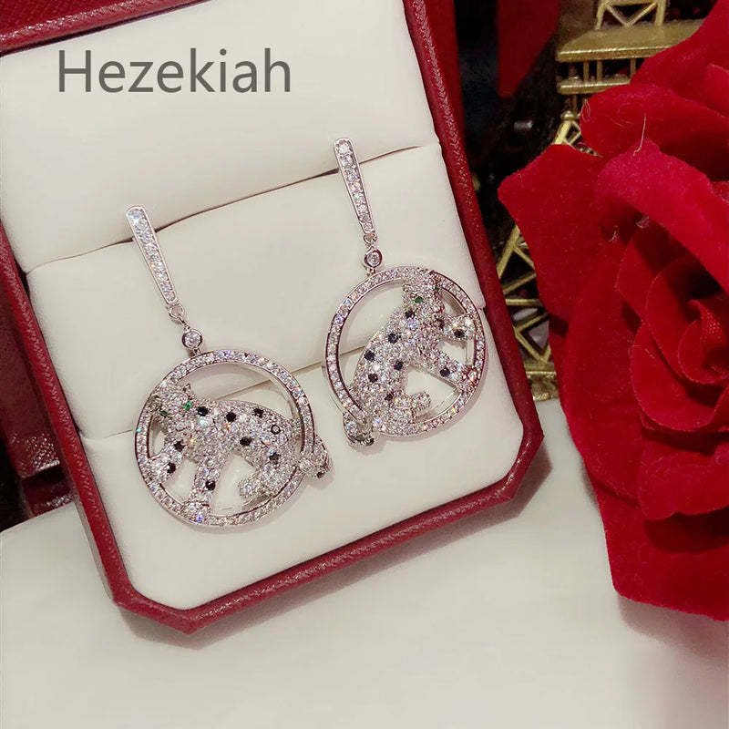 Hezekiah needle Leopard Earrings for Banquet French Dance