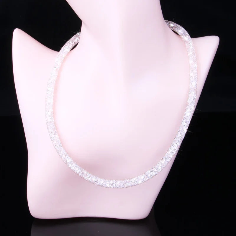 Crystal Necklace for Women Choker Collar Wedding Zircon Jewelry