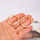 Stainless Steel Rhinestone Hoop Earrings for Women
