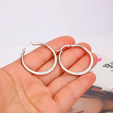Stainless Steel Rhinestone Hoop Earrings for Women