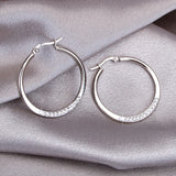 Stainless Steel Rhinestone Hoop Earrings for Women