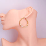 Stainless Steel Rhinestone Hoop Earrings for Women