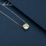 S925 Silver 10*10mm Yellow Diamond Pendant Necklace XL003