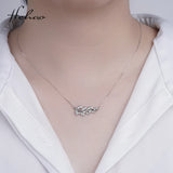 925 Silver Olive Branch Pendant Necklace Zircon Lady Ring Jewelry