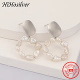 Baroque Pearl 925 Sterling Silver Stud Earrings Wedding Gift