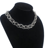 Hip-Pop Men Necklace Big Choker Retro Punk Style Stainless Steel