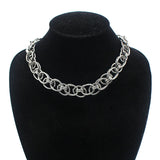 Hip-Pop Men Necklace Big Choker Retro Punk Style Stainless Steel