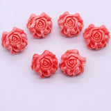 Hibiscus Flowers Coral Beads for Jewelry Making - 20x12mm Coral Charm DIY Bead