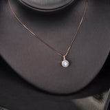 Sparkling Tear Drop Zircon Pendant Chain Necklace Wedding Jewelry