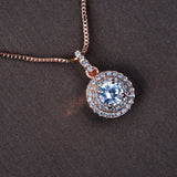 Sparkling Tear Drop Zircon Pendant Chain Necklace Wedding Jewelry