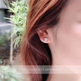 High Carbon Diamond Earrings 925 Sterling Silver Female