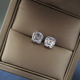 High Carbon Diamond Earrings 925 Sterling Silver Female