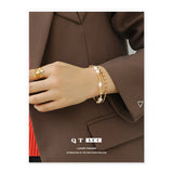Brass Plating Double-Layer Pearl Bracelet
