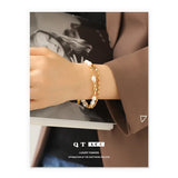 Brass Plating Double-Layer Pearl Bracelet