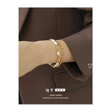 Brass Plating Double-Layer Pearl Bracelet