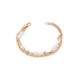 Brass Plating Double-Layer Pearl Bracelet