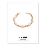 Brass Plating Double-Layer Pearl Bracelet