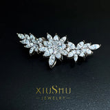 HD Explosive Flash Petal Brooch, Celebrity Fashion, 925 Silver Hand Inlaid