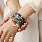 Labradorite Stone Bead Bracelet High End Minimalist Jewelry