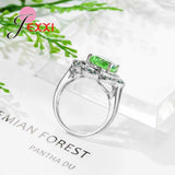 925 Silver Crystal Hollow Flower Ring Women Colorful Bijoux for Femme