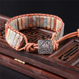 High End Boho Natural Stone Wrap Bracelet Chakra Power Bracelet