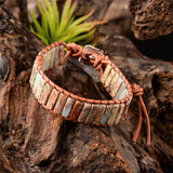 High End Boho Natural Stone Wrap Bracelet Chakra Power Bracelet