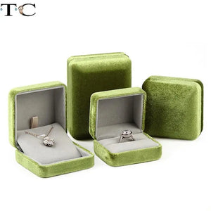 Luxury Corduroy Jewelry Gift Box | Ring Necklace Bracelet Storage