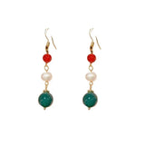 Vintage Style Pearl Earrings Geometric Copper Coated